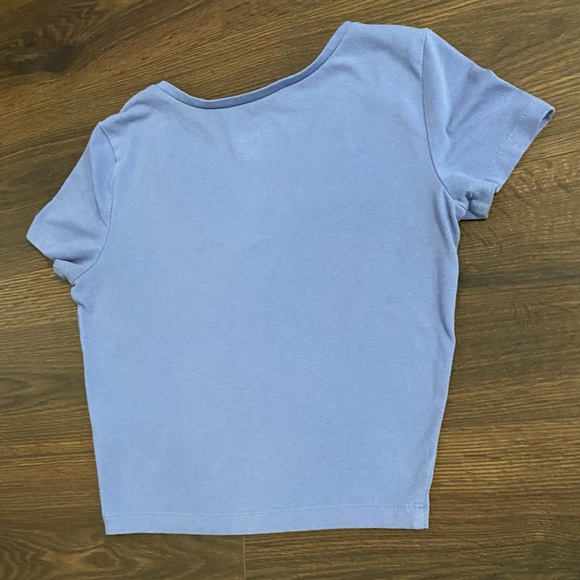 Women’s Wild Fable Blue Crop Top V Neck T-shirt S - Picture 6 of 9